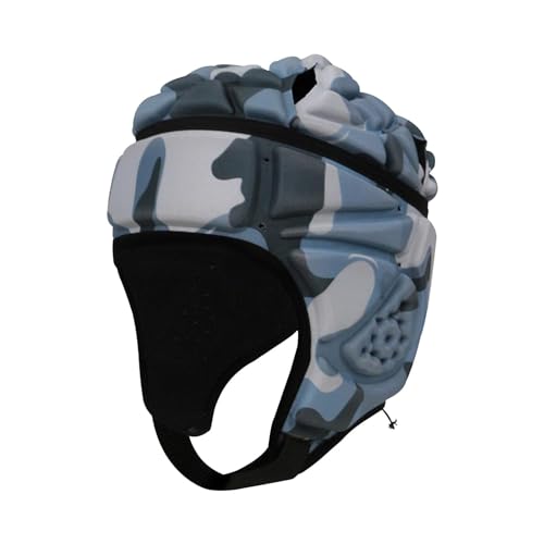 F Fityle Rugby-Helm, Rugby-Kopfbedeckung, Schutzausrüstung, ultraleichte, atmungsaktive Schutzkappe, Fußballhelm für Baseball-Flaggenfußball, Bunte Tarnung von F Fityle