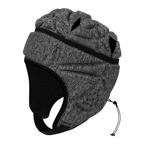 F Fityle Rugby-Helm, Rugby-Kopfbedeckung, Schutzausrüstung, ultraleichte, atmungsaktive Schutzkappe, Fußballhelm für Baseball-Flaggenfußball, grau von F Fityle