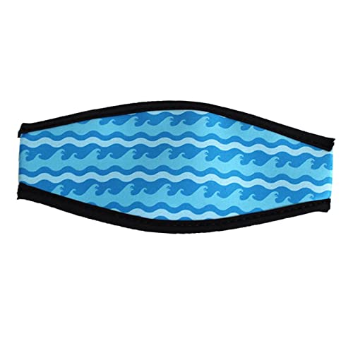 F Fityle Scuba Diving Strap Neopren Kopfbandabdeckung für Tauch Und Schnorchelschutz, Langes Haarband, Maskenbänder, Blaue Welle, 18,5 x 8 cm von F Fityle