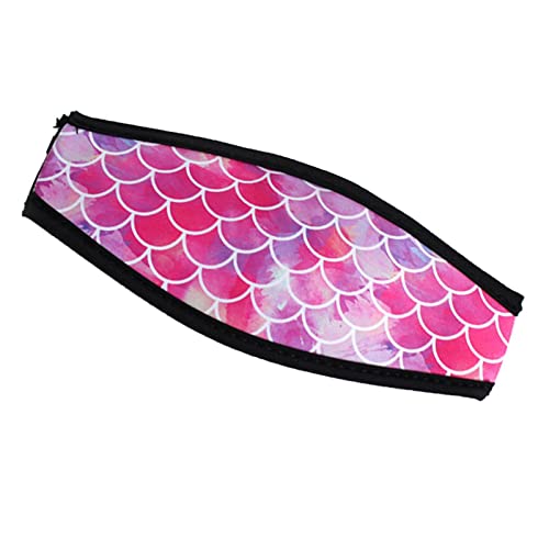 F Fityle Scuba Diving Strap Neopren Kopfbandabdeckung für Tauch Und Schnorchelschutz, Langes Haarband, Maskenbänder, Rosa Muschelmuster, 18,5 x 8 cm von F Fityle