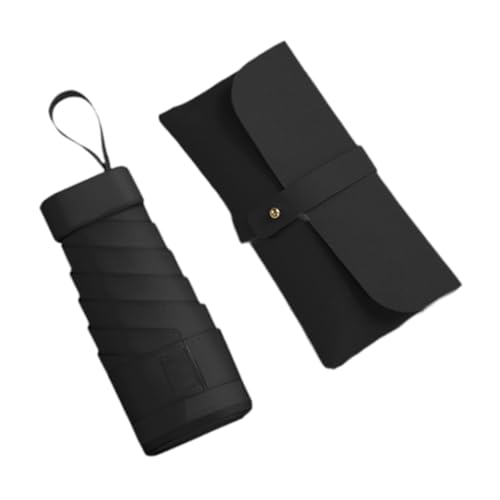 F Fityle Taschenschirm, Winddicht, tragbarer Regenschirm, Reiseschirm mit Etui, Schwarz von F Fityle
