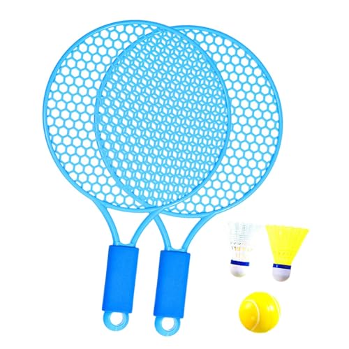 F Fityle Tennisschläger für Kinder, Badmintonschläger, mit Ball und Federballschlägerspiel, leichtes Tennisschläger-Set für Strandspielzeug, Blau von F Fityle