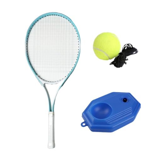 F Fityle Tennistrainer-Ball, Solo-Trainingshilfe, tragbarer Ball mit elastischer Schnur, Tennis-Trainingsgerät mit Schläger, Blauer Schläger von F Fityle