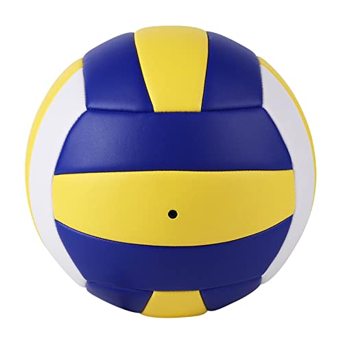 Größe 5 Indoor Volleyball PU Freizeitball mit Ballpumpe Strandspiel Gym Match Play Anfänger Erwachsene, Blau Gelb von F Fityle