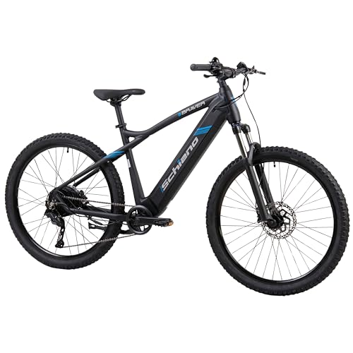 F.lli Schiano Braver, E Bike Mountainbike, 27.5 Zoll, 36V 15Ah Abnehmbarer Akku, Motor 250W 40Nm, MTB Ebike für Herren/Damen, Schwarz-Blau von F.lli Schiano