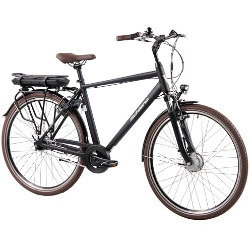 F.lli Schiano E-Moon, E Bike Trekking 28 Zoll, 36V 14.5Ah Abnehmbarer Akku, Motor 250W 40Nm, Shimano Nexus 7-Gang Trekking EBike für Herren/Damen, Schwarz von F.lli Schiano