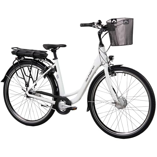 F.lli Schiano E-Moon, E Bike für die Stadt 28 Zoll, 36V 14.5Ah Abnehmbarer Akku, Motor 250W 40Nm, Shimano Nexus 7-Gang City Ebike für Herren/Damen, Weiß von F.lli Schiano