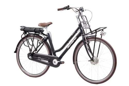 F.lli Schiano E-Ville 28 Zoll E-bike Pedelec , e bike electric Fahrrad für Herren / Damen / bis 25 km/h und mit guter Reichweite , Elektrofahrrad mit vorne Gepäckträger , Damenfahrrad mit Motor Akku von F.lli Schiano