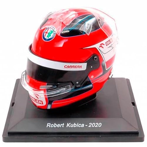 F1 Alfa Romeo Team, offizieller Merchandise-Helm, Glockenhelme von Spark Models, Robert Kubica, 1/5 Maßstab, Mini-Helm, Rot, Schwarz von F1