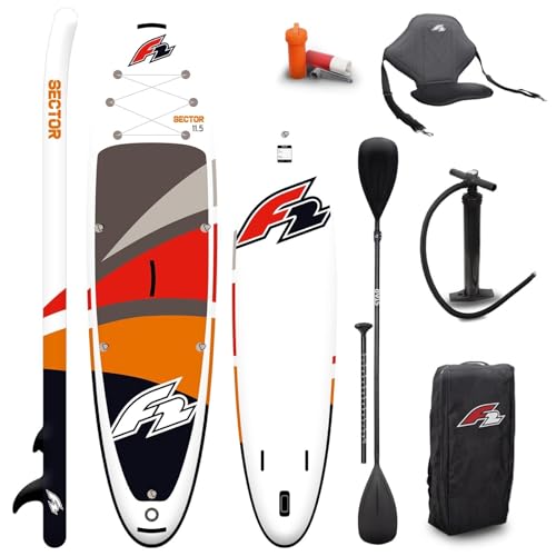 2024 F2 Sector SUP 10,5" RED - Stand UP Paddle Board + KAJAK Sitz & -PADDEL von F2