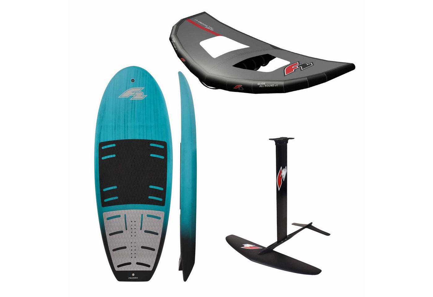F2 Kiteboard F2 Set Foilboard Glide Surf Team 65L, LTD Allround Foil 2000, Allround von F2