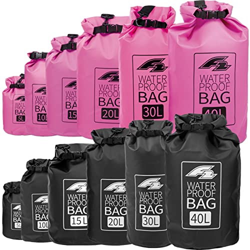 F2 Lagoon Dry Bag | 5-100 Liter | Waterproof | WASSERFESTER Sack (Pink, 40Liter) von F2