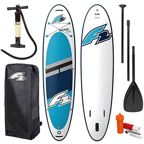 F2 Sector Blue SUP 2021| Inflatable|Aufblasbar Stand Up Paddle Board| Set mit Bag &Paddel & Pumpe (10,5) (10,5) von F2