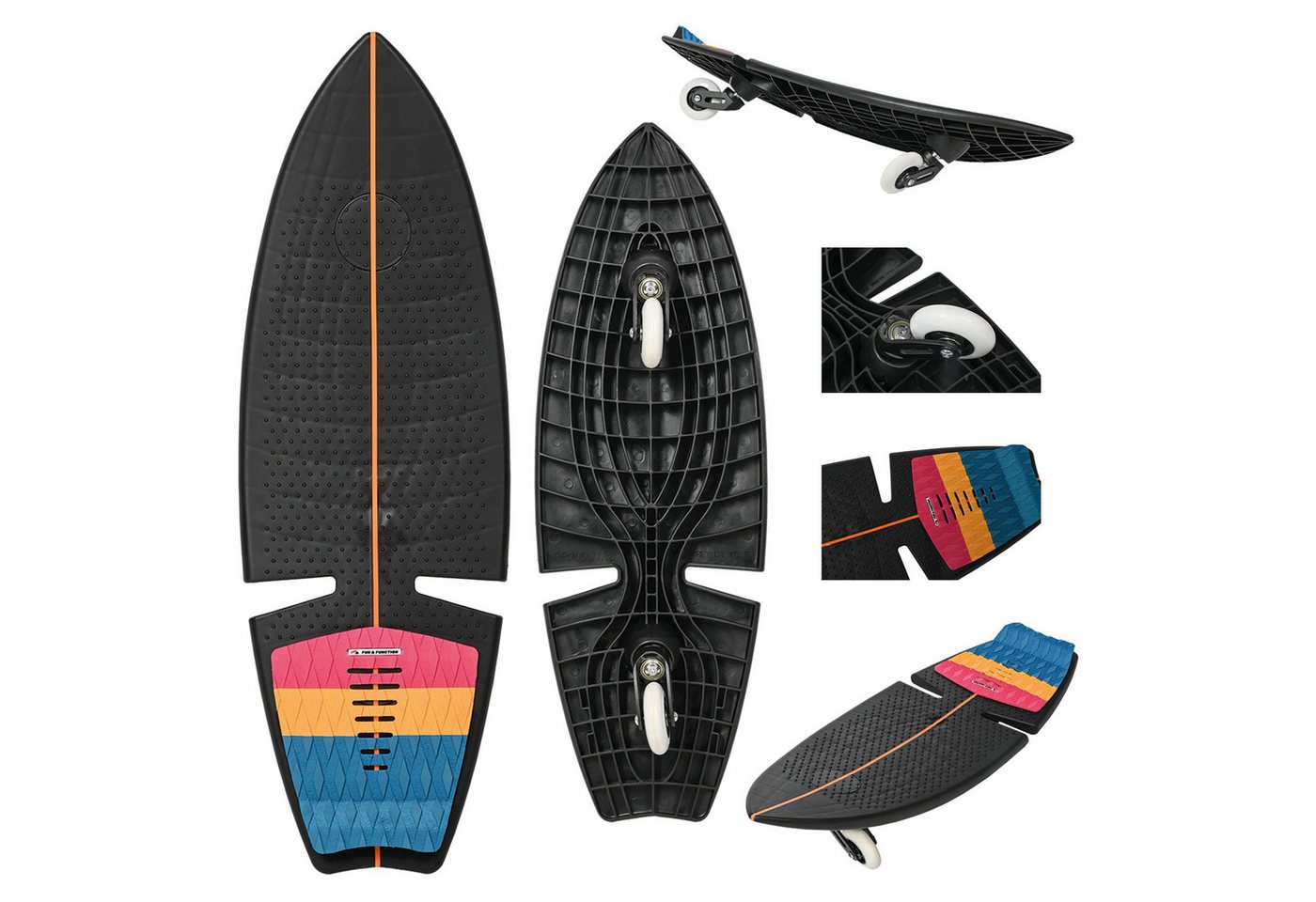 F2 Waveboard F2 Surf Waveboard Carving Board Street Surfer Skateboard Schwarz/Bun von F2