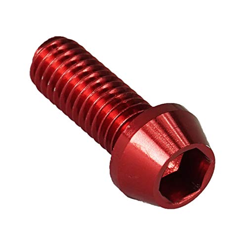 F26 Aluminium M6 Schraube 7075 DIN 912 Bolt (rot, 18 Millimeter) von F26