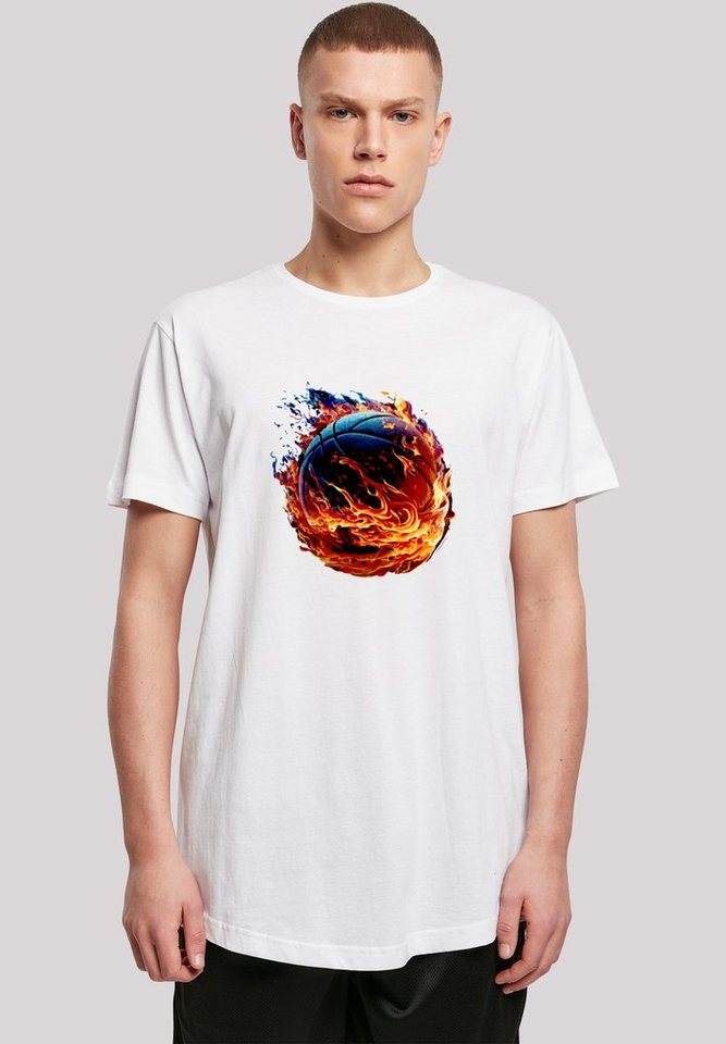 F4NT4STIC T-Shirt Basketball On Fire Sport LONG Print von F4NT4STIC