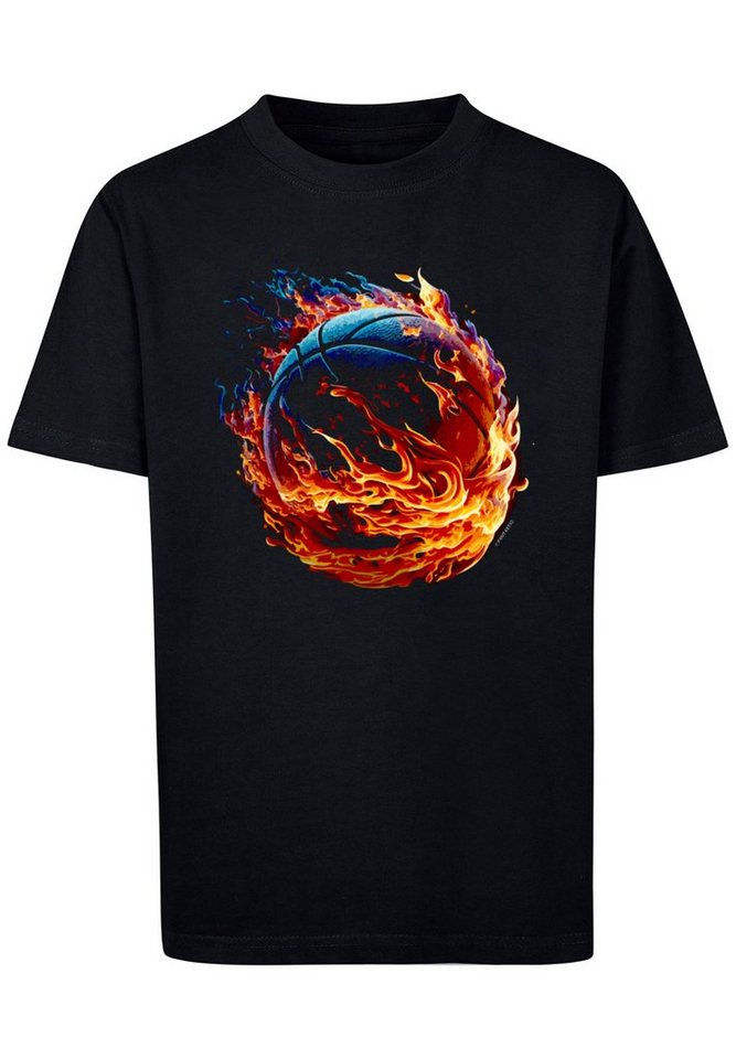 F4NT4STIC T-Shirt Basketball On Fire Sport Print von F4NT4STIC