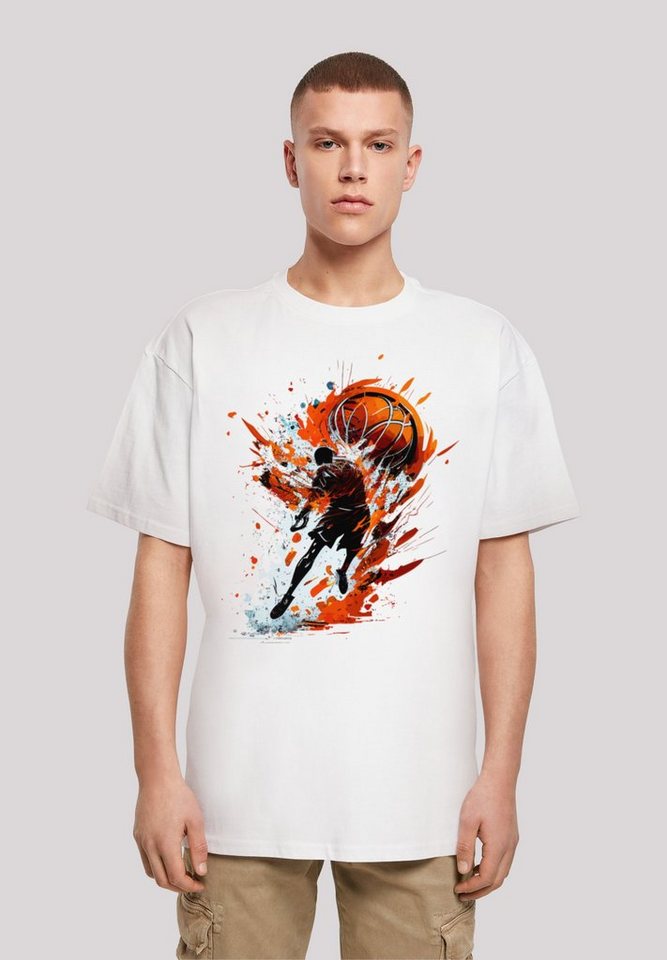 F4NT4STIC T-Shirt Basketball Splash Sport OVERSIZE TEE Print von F4NT4STIC