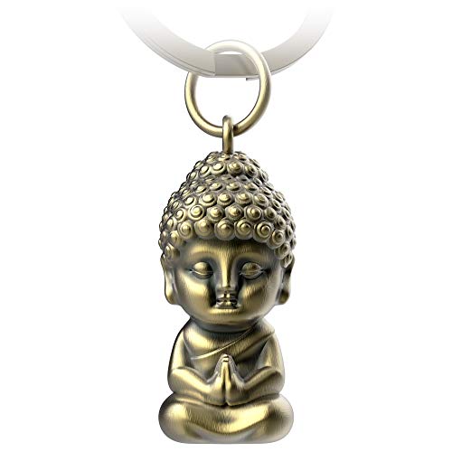 FABACH Buddha Schlüsselanhänger Karma - Buddha Anhänger aus Metall - Mini-Buddha Glücksbringer Auto - Buddhismus Schlüsselanhänger Chakra Yoga Geschenk Figur von FABACH