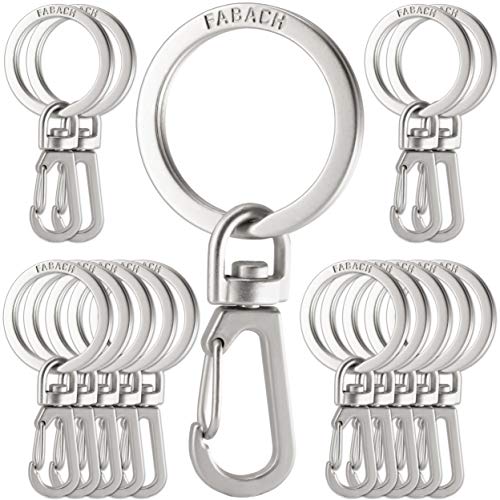 FABACH Karabiner Schlüsselanhänger mit drehbarem Schlüsselring - Kleine abnehmbare Karabinerhaken Schlüsselringe - Stabile Mini Schlüssel Karabiner Haken als Schlüsselhalter und zum Basteln von FABACH