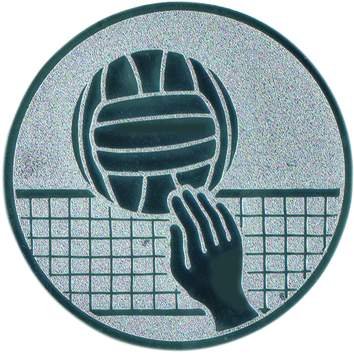 Pokal Emblem Volleyball - 25 mm/silber von FABRIKSTORES GmbH