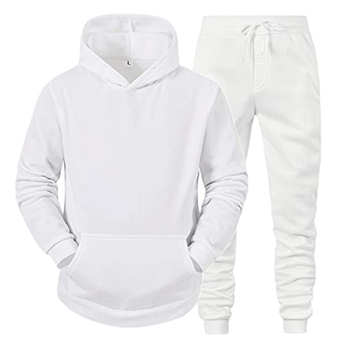 Trainingsanzug Herren Jogginganzug Herren aus Baumwolle - Slim Fit Hoodie Pullover Jogginghose mit Taschen Herren Joggingsuit Freizeitanzug Sets Trainingsanzug Hausanzug Running Fitness Sportanzug von FACAIAFALO