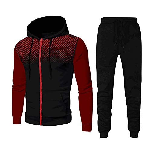 Trainingsanzug Herren Jogginganzug Herren aus Baumwolle - Slim Fit Hoodie Pullover Jogginghose mit Taschen Herren Joggingsuit Freizeitanzug Sets Trainingsanzug Hausanzug Running Fitness Sportanzug von FACAIAFALO