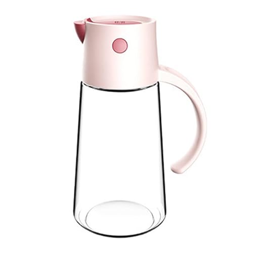 FACAITZQ 550ml Automatic Flip Oil Bottle - Auslaufsicherer Ölspender aus Glas zum Kochen - Küchenzubehör für Kräuter und Gewürze - Rosa von FACAITZQ
