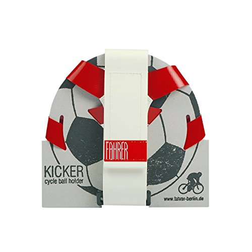 FAHRER Ballhalter | Kicker (Rot/Weiß) - für Fußball, Handball, Basketball der Normgröße 5 von FAHRER