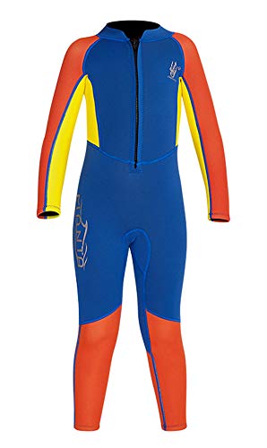 Kleinkind Jungen Einteiler Neoprenanzug 2.5MM Lang Wetsuit Schwimmanzug Sonnenschutz für Wassersport Diving Suit M von FAIRYRAIN