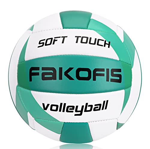 FAKOFIS Beachvolleyball, offizielle Größe 5,weiche Volleyballs für Kinder Erwachsene,Ball für Outdoor Indoor Spiele Grün von FAKOFIS