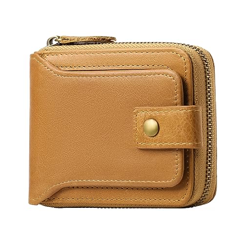 FALAN MULE Geldbörse Herren Echtem Lede RFID Schutz Portmonee Wallet Brieftasche mit Coin Reißverschluss Pocket Geldbeutel für Männer von FALAN MULE