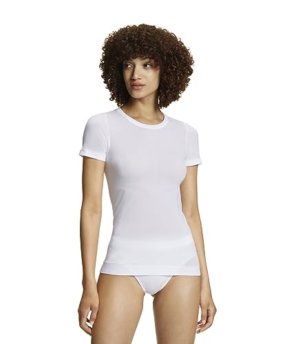 FALKE Damen Baselayer-Shirt Ultralight Cool Round Neck W S/S SH Funktionsmaterial schnelltrocknend 1 Stück, Weiß (White 2860), L von FALKE