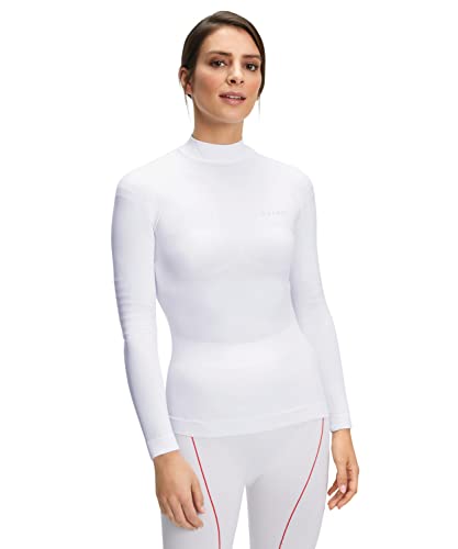 FALKE Damen Baselayer-Shirt Warm High Neck W L/S SH Funktionsmaterial Schnelltrocknend 1 Stück, Weiß (White 2860), L von FALKE