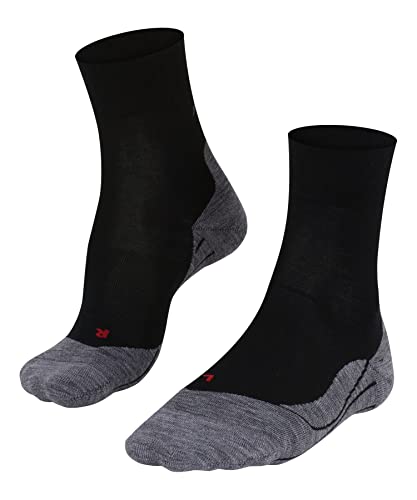 FALKE Damen Laufsocken RU4 Endurance Wool W SO Wolle Antiblasen 1 Paar, Schwarz (Black-Mix 3010), 35-36 von FALKE