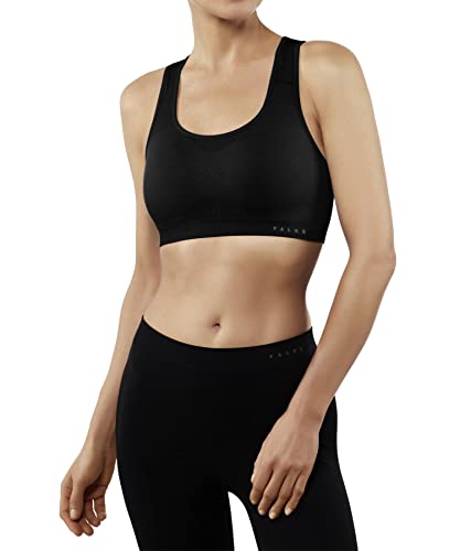 FALKE Damen Sport-BH Madison Low Support With Pads W SB Funktionsgarn für niedrigen Aktivitätslevel 1 Stück, Schwarz (Black 3000), S von FALKE