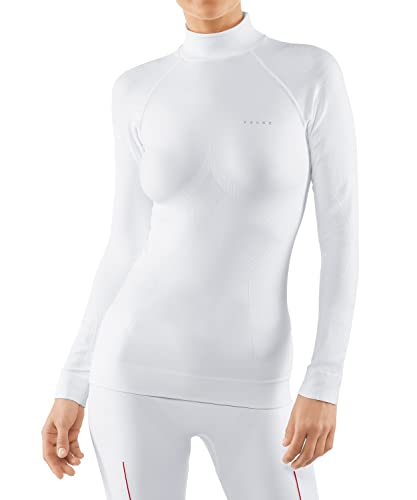 FALKE Damen Baselayer-Shirt Maximum Warm High Neck W L/S SH Funktionsmaterial Schnelltrocknend 1 Stück, Weiß (White 2860), XL von FALKE