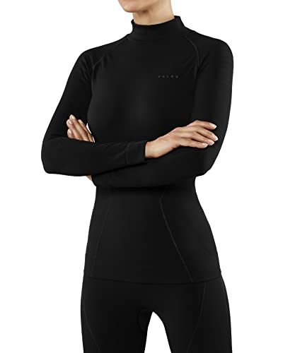 FALKE Damen Baselayer-Shirt Maximum Warm High Neck W L/S SH Funktionsmaterial Schnelltrocknend 1 Stück, Schwarz (Black 3000), XL von FALKE