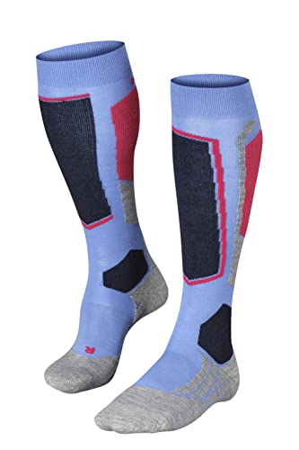 FALKE Damen Skisocken SK2 Intermediate W Kh Wolle Funktionsmaterial warm dick 1 Paar, Blau Blue Note 6545, 37-38 von FALKE