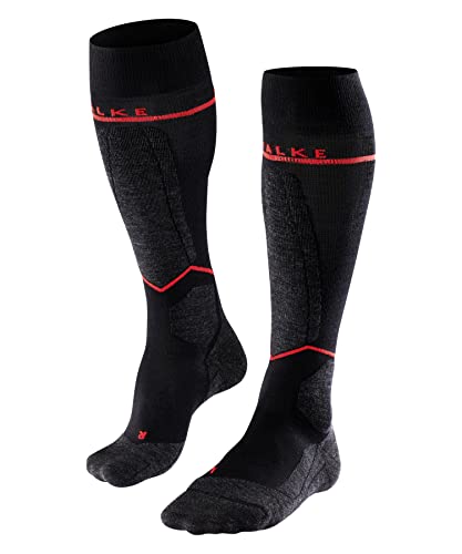 FALKE Damen Skisocken SK4 Energizing Light W Kh Wolle Funktionsmaterial mit Kompression 1 Paar, Schwarz Black-Mix 3010, 37-38 von FALKE