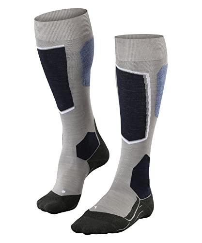 FALKE Damen Skisocken SK6 Pro W Kh Wolle Funktionsmaterial warm dünn 1 Paar, Grau Mid Grey Melange 3539, 35-36 von FALKE