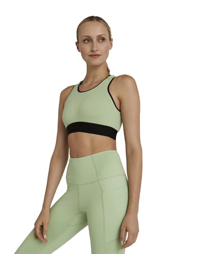 FALKE Damen Sport-BH Yoga Bra Top W SB Funktionsmaterial Baumwolle für niedrigen Aktivitätslevel 1 Stück, Grün (Quiet Green 7378), XS von FALKE