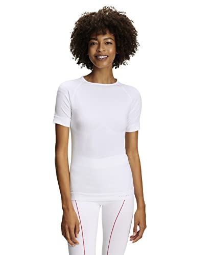 FALKE Damen Baselayer-Shirt Warm Round Neck W S/S SH Funktionsgarn Schnelltrocknend 1 Stück, Weiß (White 2860), L von FALKE