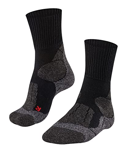 FALKE Damen Wandersocken TK1 Adventure W SO Wolle antiblasen dick 1 Paar, Schwarz (Black-Mix 3010), 41-42 von FALKE