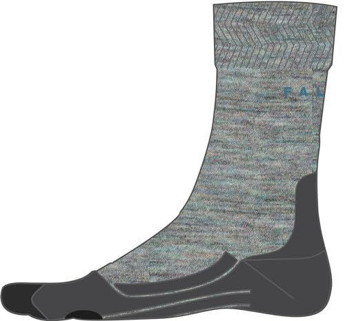 FALKE Damen Wandersocken TK2 Explore Melange W SO Wolle antiblasen dick 1 Paar, Blau (Smoke Blue 6333), 39-40 von FALKE