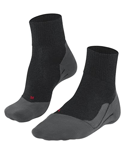 FALKE Damen Wandersocken TK5 Wander Wool Short W Sso Wolle Funktionsmaterial antiblasen dünn 1 Paar, Grau Asphalt Melange 3180, 37-38 von FALKE
