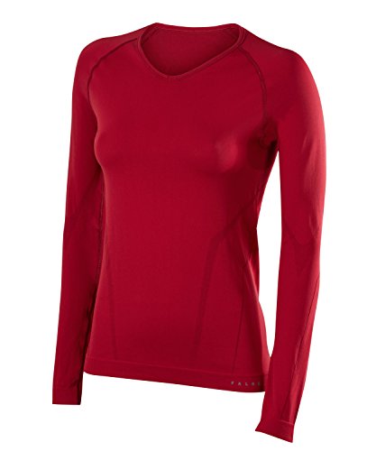 FALKE Damen Warm Comfort Fit W L/S SH Baselayer-Shirt, Rot (Ruby 8830), S von FALKE