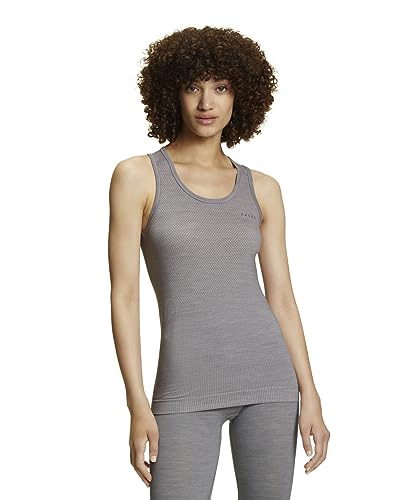 FALKE Damen Baselayer-Shirt Wool-Tech Light W S/l Sh Wolle Funktionsmaterial schnelltrocknend 1 Stück, Grau Grey-Heather 3757, M von FALKE