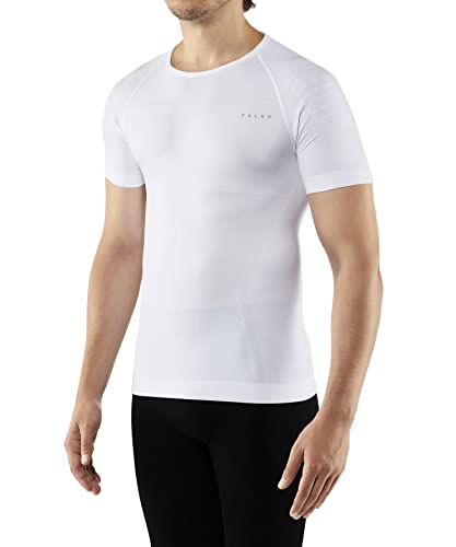 FALKE Herren Baselayer-Shirt Warm Round Neck M S/S SH Funktionsgarn Schnelltrocknend 1 Stück, Weiß (White 2860), XL von FALKE