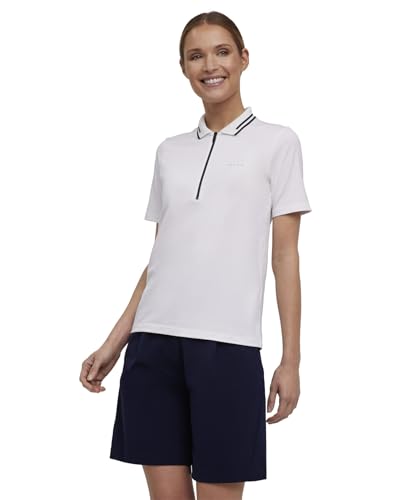 FALKE Damen T-Shirt Golflf Poloshirt Zip W TS Funktionsmaterial Baumwolle feuchtigkeitsregulierend 1 Stück, Weiß (White 2860), XS von FALKE